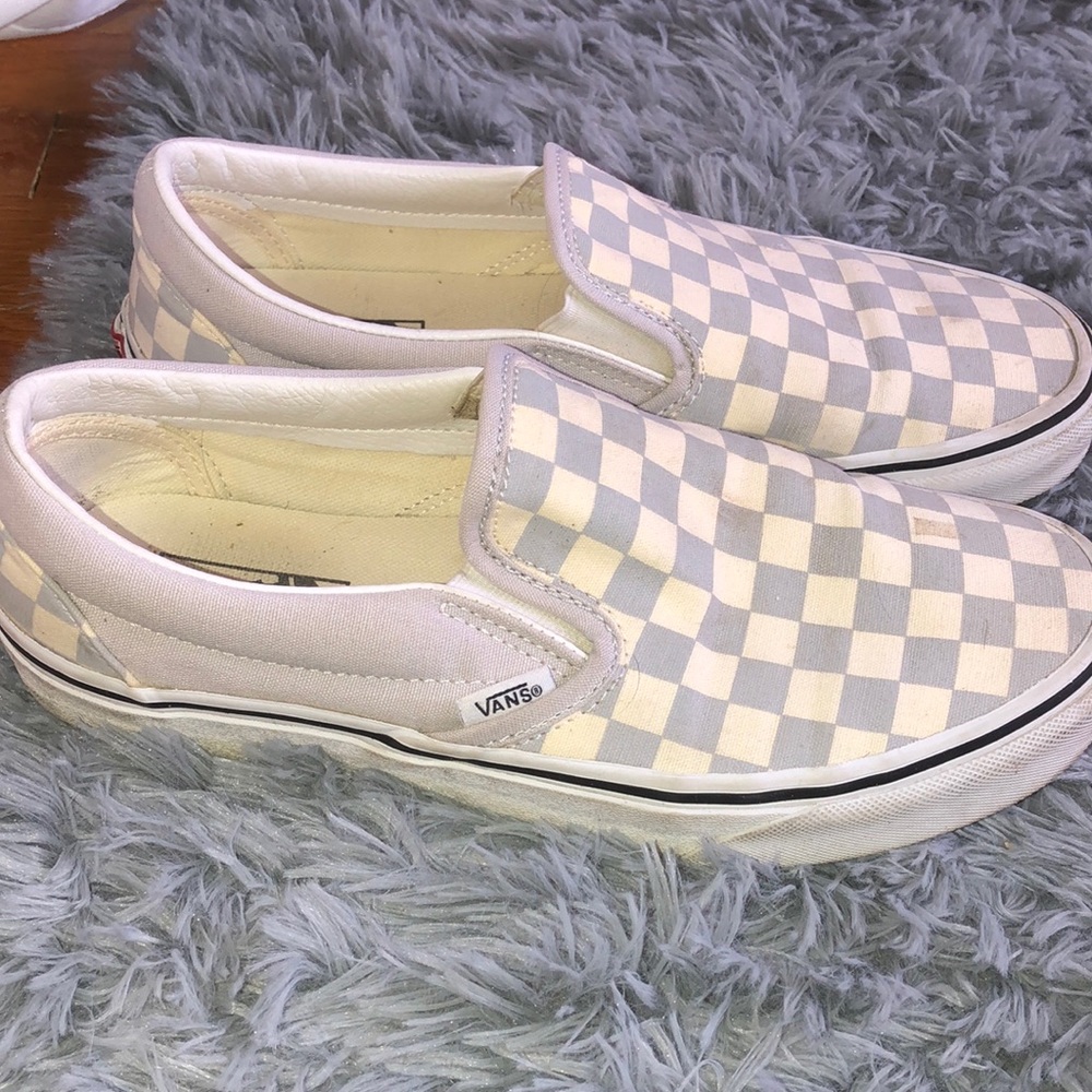 Vans Grey Checkerboard Slip On Sneakers